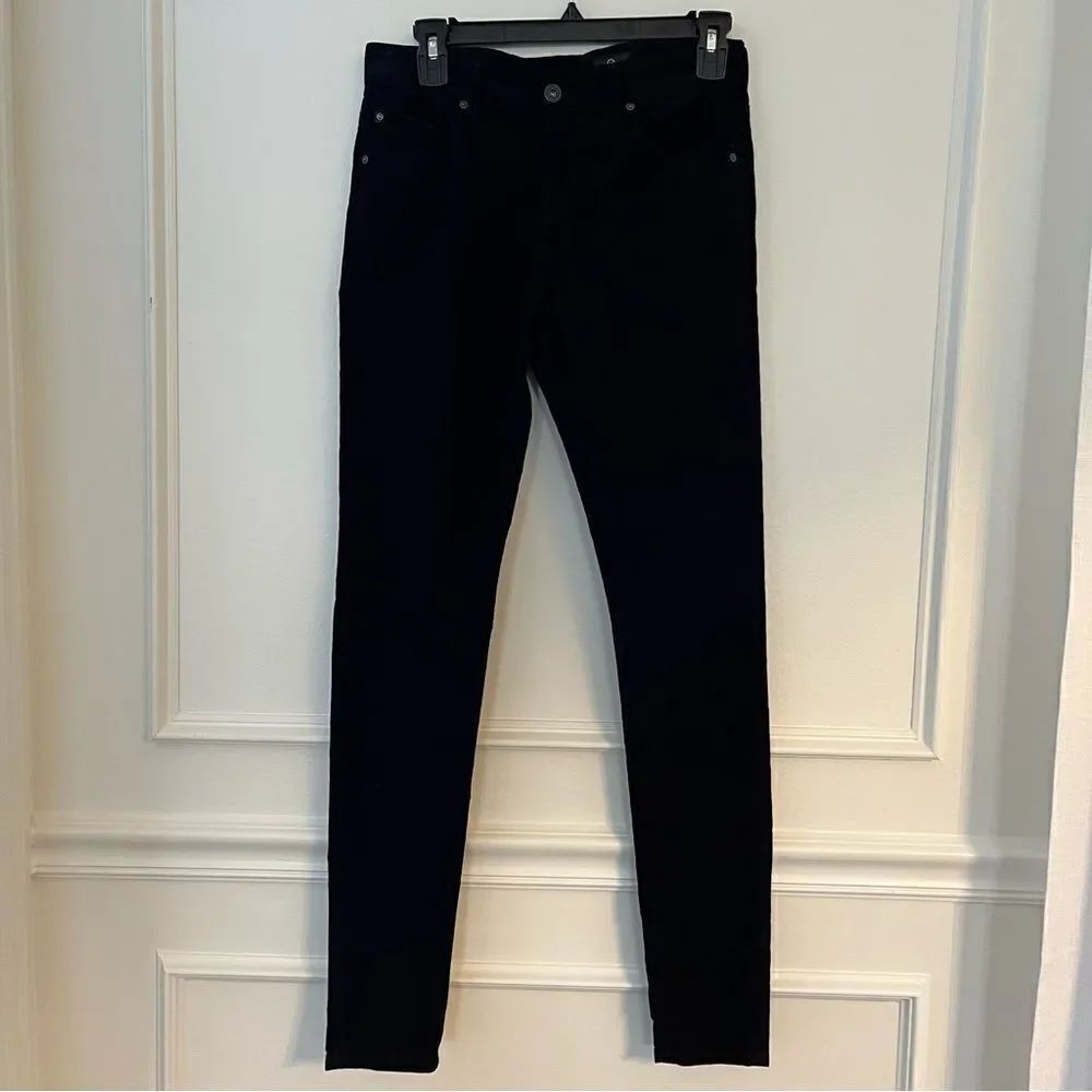 AG Adriano Goldschmied stretch skinny corduroy like pants in black, Sz 24